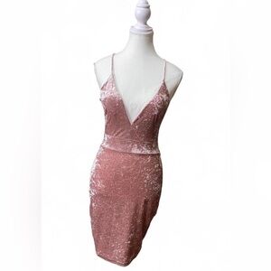 Elegant Pink Velvet Dress